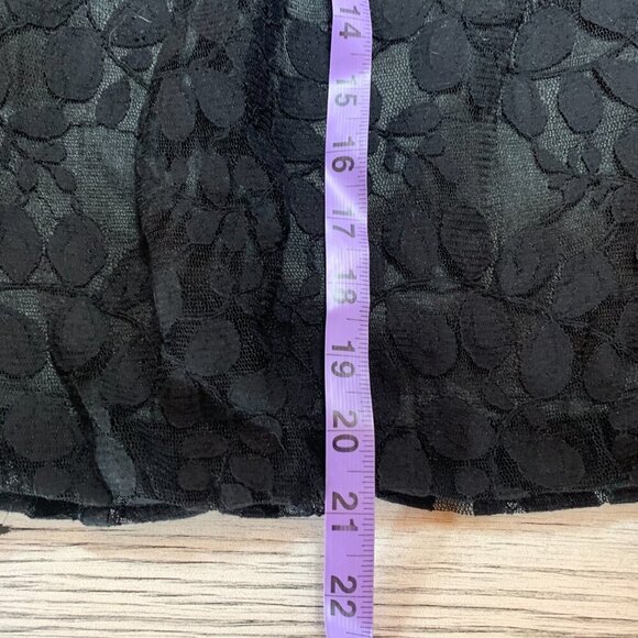 Peter Nygard Sheer Black Lace A-Line Lined Skirt - Picture 11 of 11